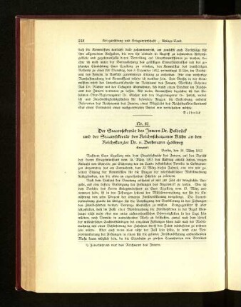 Nr. 81. Der Staatssekretär des Innern Dr. Delbrück und der Staatssekretär des Reichsschatzamtes Kühn an den Reichskanzler Dr. v. Bethmann Hollweg