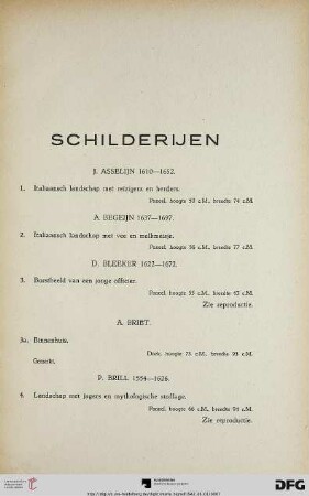 Schilderijen (Nr. 1-52)