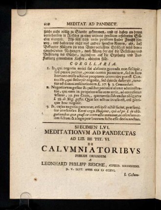 608-623, Ad Lib. III. D. Tit. VI: De Calumniatoribus