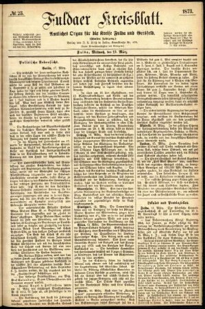 Ausgabe vom Mittwoch, den 19. März 1873.