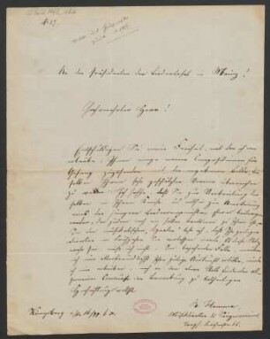 Brief an Franz Schott und Mainzer Liedertafel : 16.11.1863