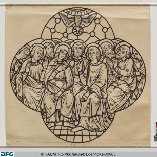Scheibenriss "Die Ausgießung des Heiligen Geistes"