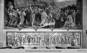 Decken- und Wanddekoration : Der triumphierende David, von den Frauen Israels begrüßt