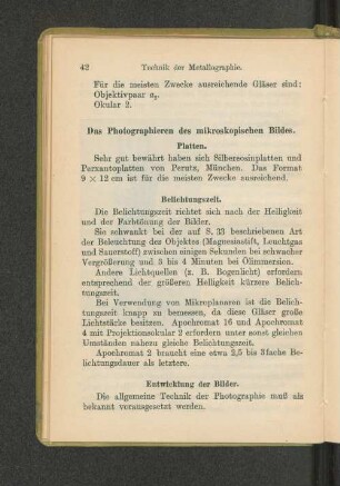 Das Photographieren des mikroskopischen Bildes.