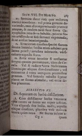 Subsectio VI. De Aquarum ex herbis distillatione