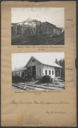 Bahnhofsausbau in Predeal (Grenze Siebenbürgen - Rumänien): Predeal, Werkstattschuppen im Bau