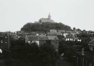 Siegburg, Stadtansicht : Siegburg. Stadtansicht mit Benediktinerabtei auf dem Michaelsberg von Nordnordwest