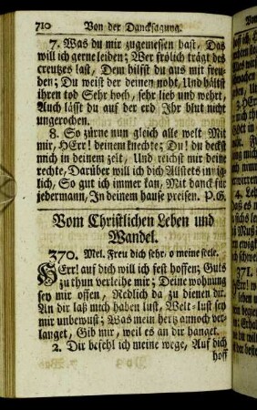 Vom Christlichen Leben und Wandel. - Creutz- und Trost-Lieder.