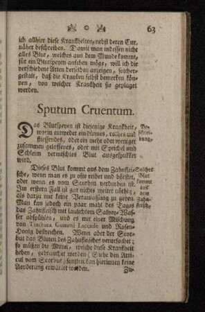 Sputum Cruentum.