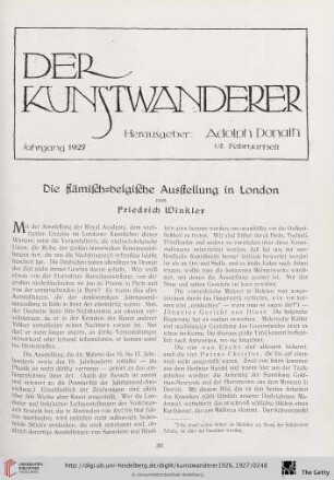 8/9: Die flämisch-belgische Ausstellung in London