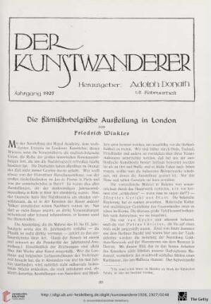 8/9: Die flämisch-belgische Ausstellung in London