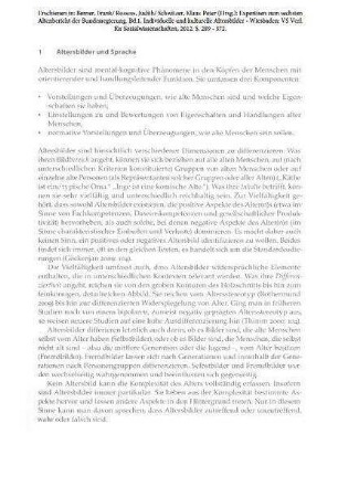 Bilder des Alters im Sprachgebrauch