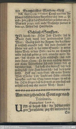 Am vierzehenden Sontage nach Trinitatis