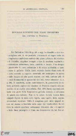 5.Ser.3.1892: Novelle scoperte nel piano inferiore : del cimitero di Priscilla