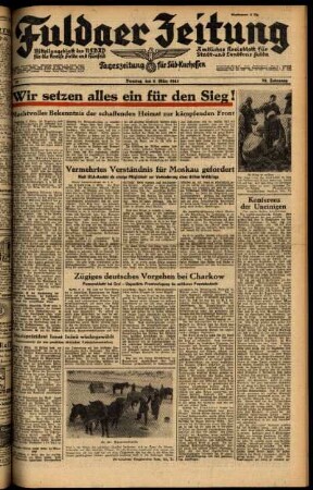Ausgabe vom Dienstag, den 09. März 1943.
