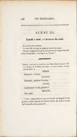 Scene III. Lundi 9 mai, 11 heures du soir