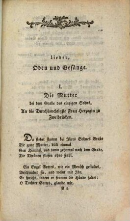 Lieder, Oden und Gesänge