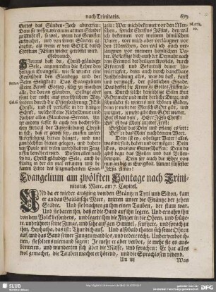 [Evangelium und Epistel am zwölften Sontage nach Trinitatis]