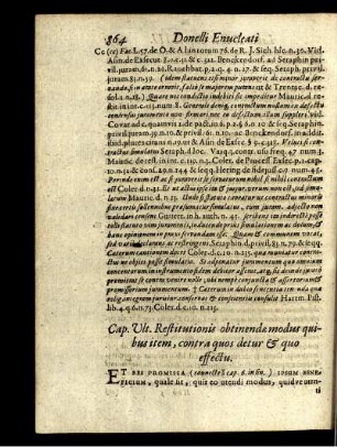 Cap. Ult. Restitutionis obtinendae modus quibus item, contra quos detur & quo effectu