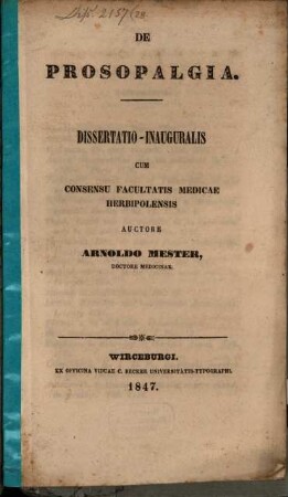 De prosopalgia