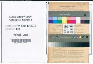 Entnazifizierung Otto Kamps , geb. 12.07.1905 (Dentist)