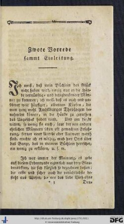 Zwote Vorrede sammt Einleitung.