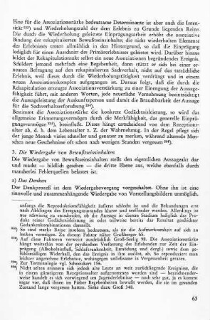 3. Die Wiedergabe von Bewußtseinsinhalten