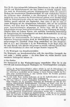 3. Die Wiedergabe von Bewußtseinsinhalten