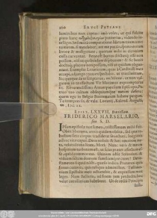 Epist. LXXVII. Bruxellam. Friderico Marselario, suo S. D.