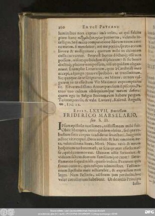 Epist. LXXVII. Bruxellam. Friderico Marselario, suo S. D.