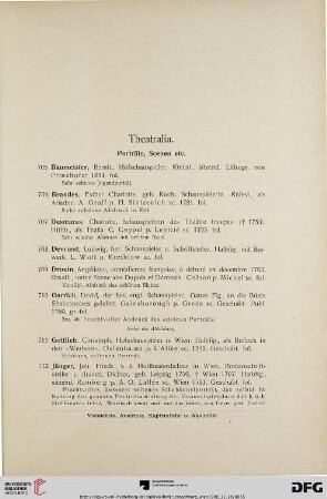 Theatralia (Nr. 705-738)