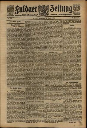Zweite Ausgabe vom Freitag, den 14. August 1908.