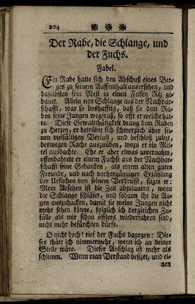 Der Rabe, die Schlange, und der Fuchs.