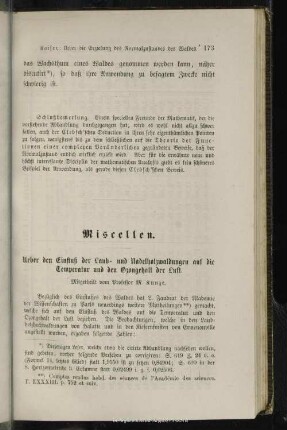 IV.2. Ueber den Einfluß der Laub- und Nadelholzwaldungen auf die Temperatur und den Ozongehalt der Luft