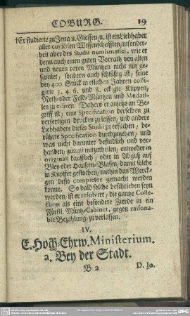 IV. E. Hoch-Ehrw. Ministerium