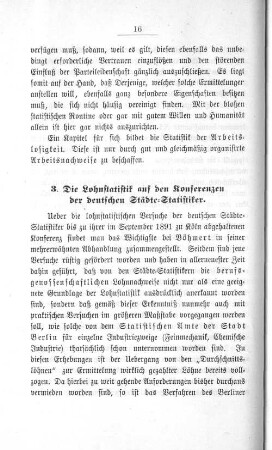 3. Die Lohnstatistik auf den Konferenzen der deutschen Städte-Statistiker.