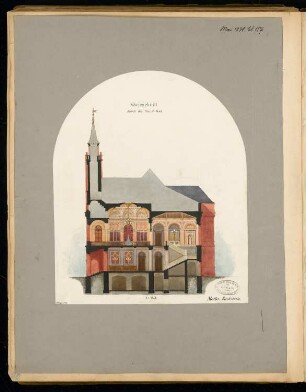 Rathaus Monatskonkurrenz Mai 1878: Querschnitt 1:150