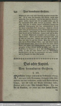 Das achte Kapitel. Von brennbaren Geistern