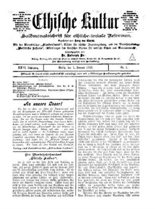 Ein Vierteljahrhundert "Ethische Kultur"
