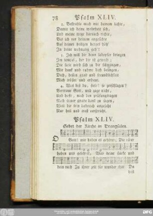 Psalm XLIV. Gebet der Kirche in Drangsalen.