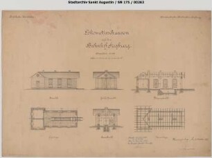 Siegburg, Bahnhof, eingleisiger Lokomotivschuppen, so nicht ausgeführt