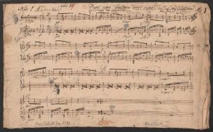 12 Duets, guit (2), op. 87, HenK 87 - BSB Mus.Schott.Ha 1389-4 : [heading:] Opus 88 [corrected: 87] 12 Duos pour Guitarre avec capo d'astro ad libitum // a l'usage des commencens [right:] par Joseph Küffner
