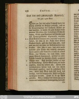 Das ein und zwanzigste Kapitel, bis zum 19ten Vers.