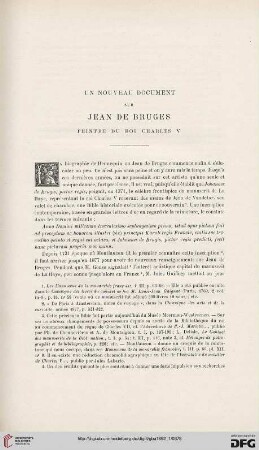 3. Pér. 7.1892: Un nouveau document sur Jean de Bruges : peintre du roi Charles V