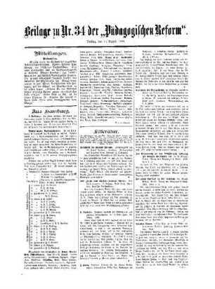 Litteratur : Beilage zu No. 34 der Pädagogischen Reform