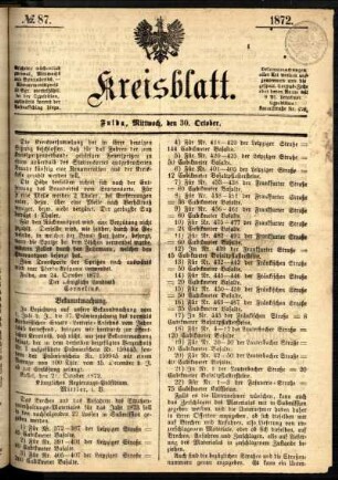 Ausgabe vom Mittwoch, den 30. Oktober 1872.