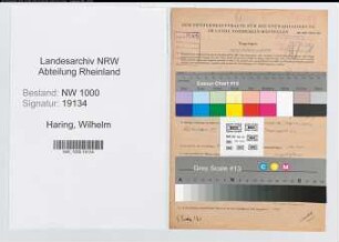 Entnazifizierung Wilhelm Haring, geb. 15.07.1907 (Studienrat)