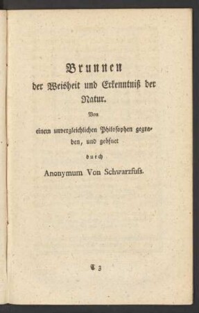Brunnen der Weisheit und Erkenntniß der Natur