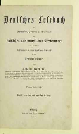 Obere Lehrstufe: [Obere Lehrstufe]