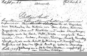 Historia Saxoniae A: Historia Saxoniae A